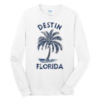 Vintage Destin Florida Palm Tree Fl Retro Tall Long Sleeve T-Shirt