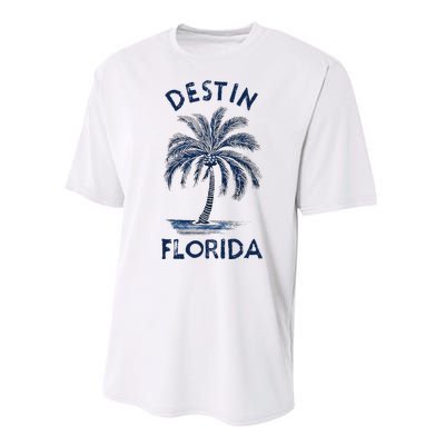 Vintage Destin Florida Palm Tree Fl Retro Performance Sprint T-Shirt