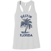 Vintage Destin Florida Palm Tree Fl Retro Women's Racerback Tank