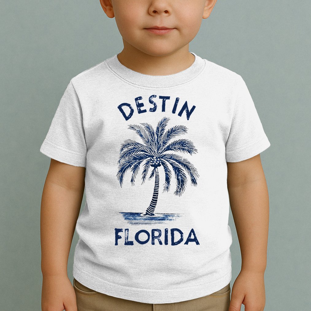 Vintage Destin Florida Palm Tree Fl Retro Toddler T-Shirt