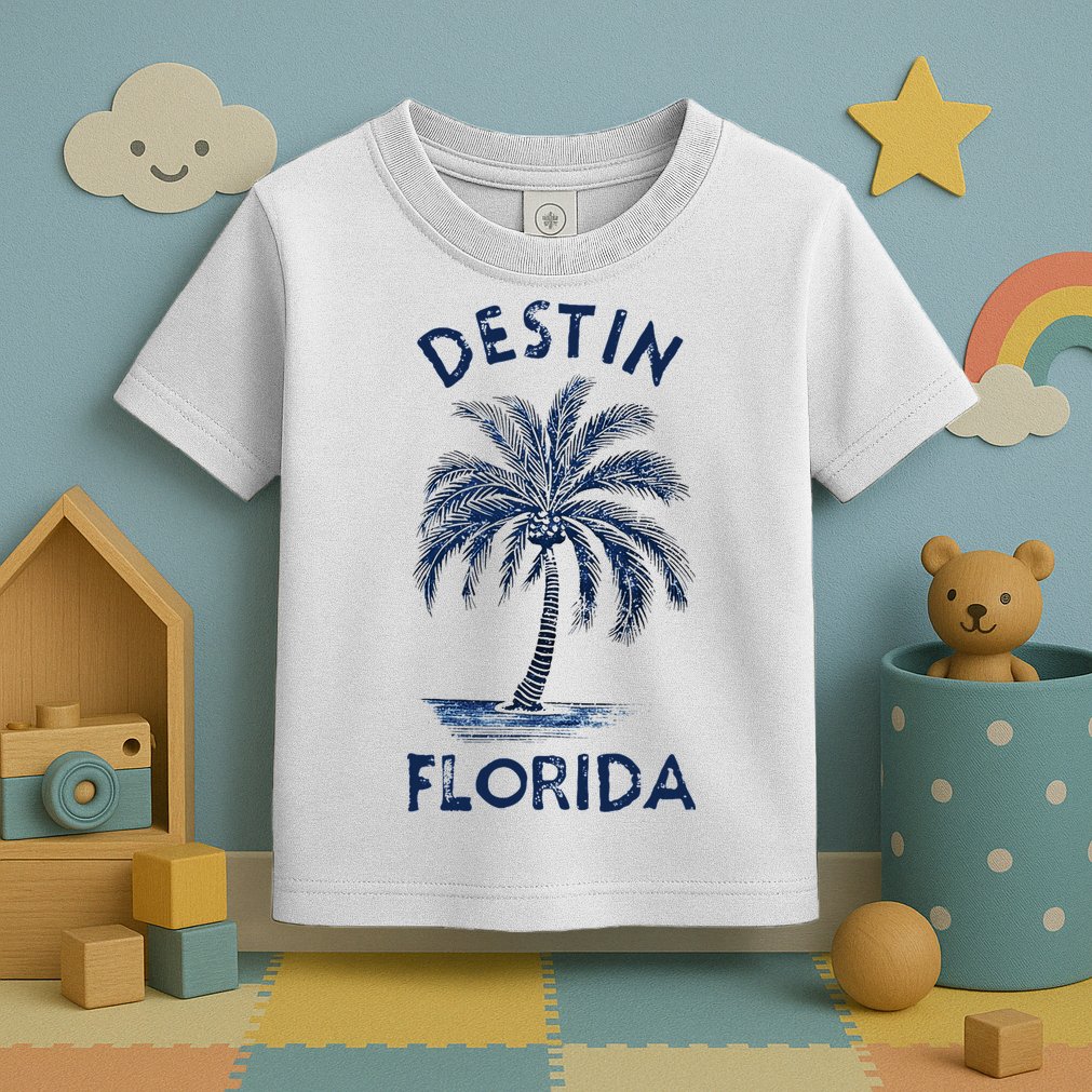Vintage Destin Florida Palm Tree Fl Retro Toddler T-Shirt