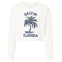 Vintage Destin Florida Palm Tree Fl Retro Cropped Pullover Crew