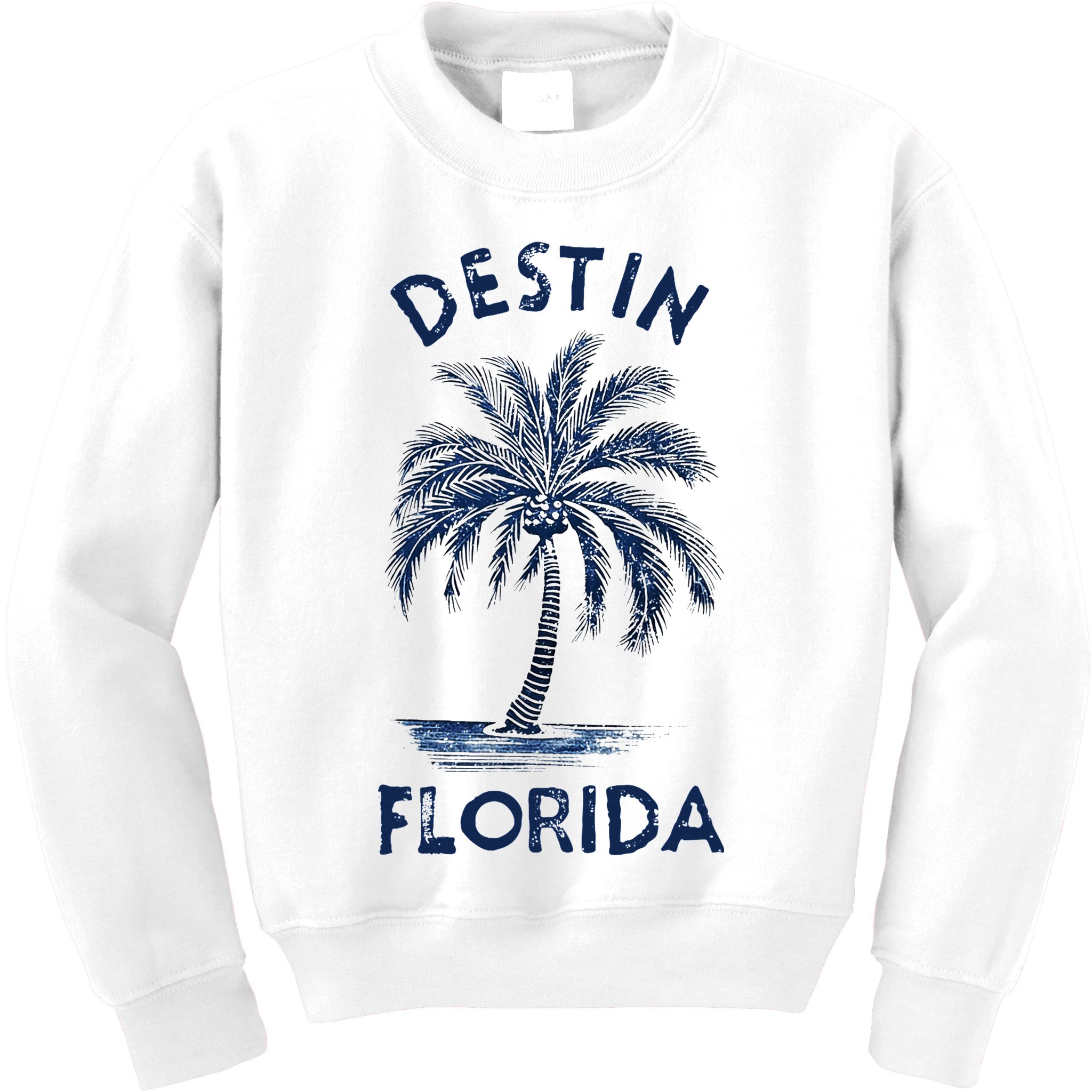 Vintage Destin Florida Palm Tree Fl Retro Kids Sweatshirt