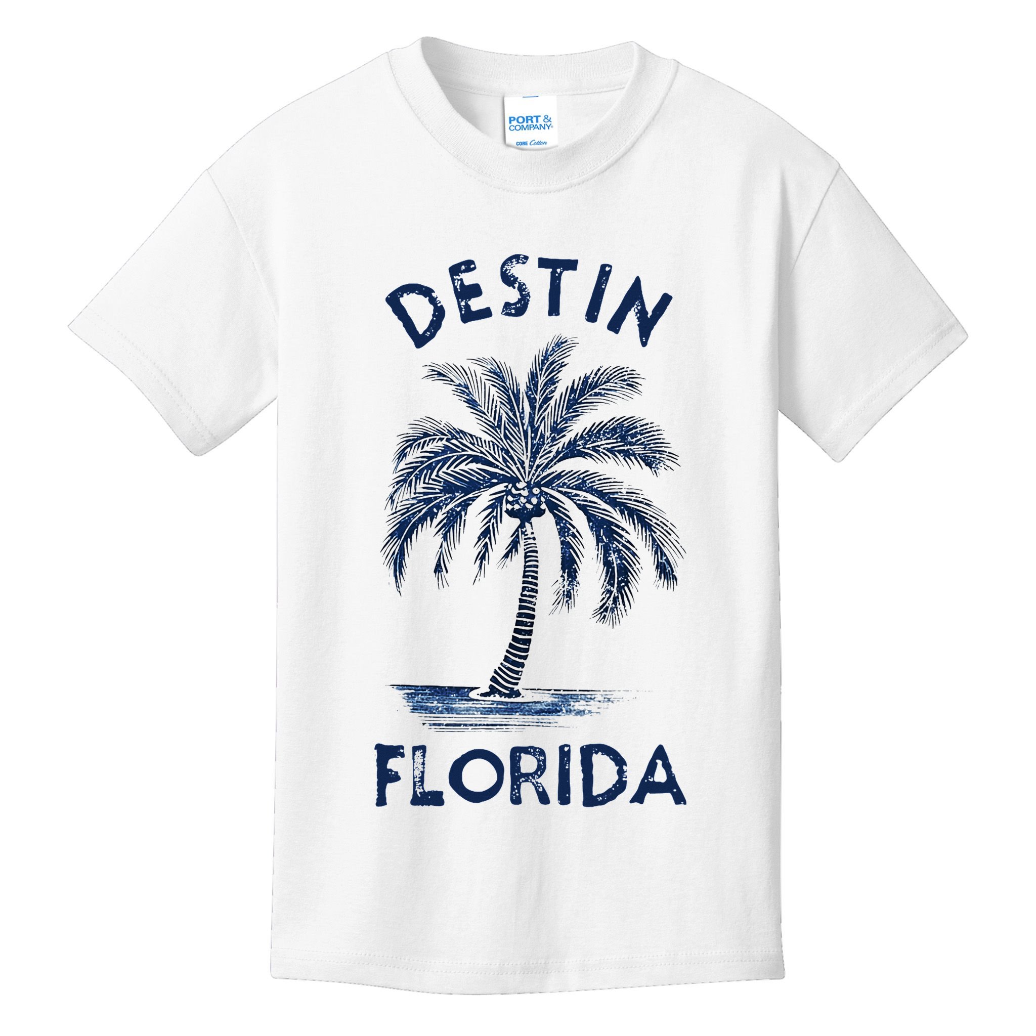 Vintage Destin Florida Palm Tree Fl Retro Kids T-Shirt