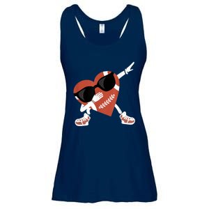 Valentines Day Football Dabbing Heart Footlball Player Ladies Essential Flowy Tank