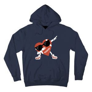 Valentines Day Football Dabbing Heart Footlball Player Tall Hoodie