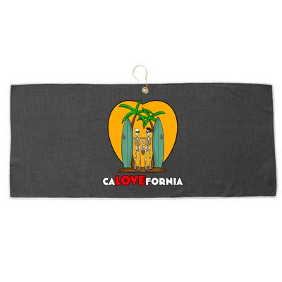 Valentines Day For California Surfing Couples Calovefornia Gift Large Microfiber Waffle Golf Towel