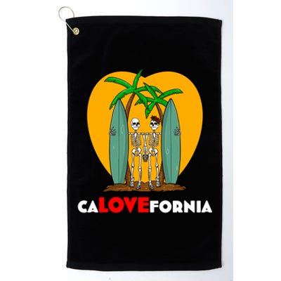 Valentines Day For California Surfing Couples Calovefornia Gift Platinum Collection Golf Towel