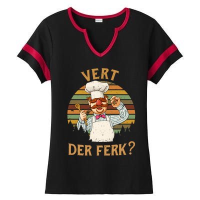 Vert Der Ferk Swedish Chef Vintage Funny Ladies Halftime Notch Neck Tee