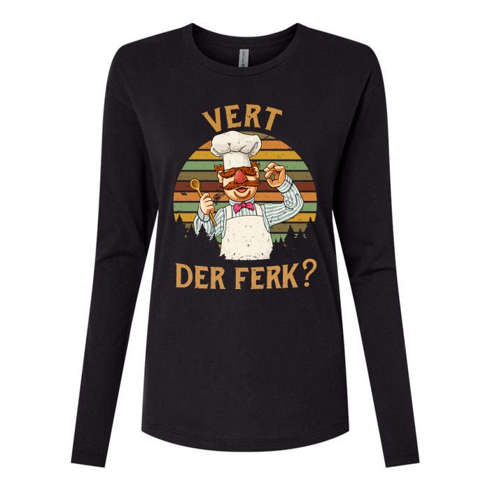 Vert Der Ferk Swedish Chef Vintage Funny Womens Cotton Relaxed Long Sleeve T-Shirt