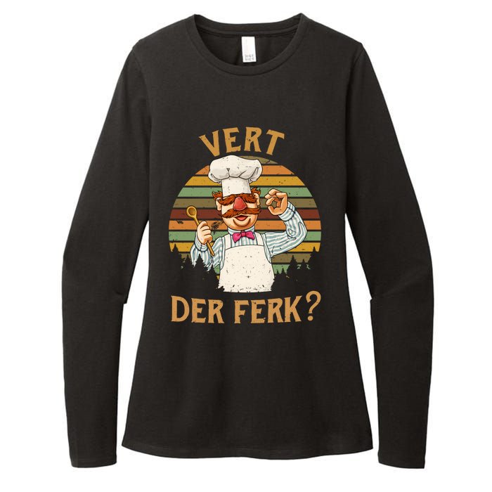 Vert Der Ferk Swedish Chef Vintage Funny Womens CVC Long Sleeve Shirt