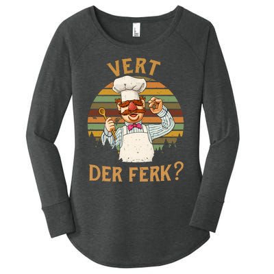 Vert Der Ferk Swedish Chef Vintage Funny Women's Perfect Tri Tunic Long Sleeve Shirt