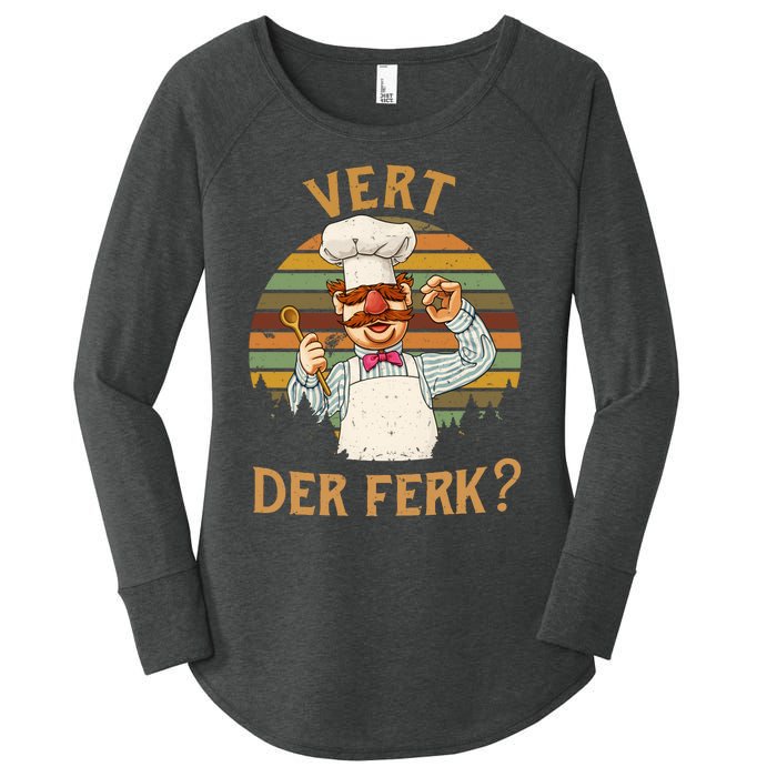 Vert Der Ferk Swedish Chef Vintage Funny Women's Perfect Tri Tunic Long Sleeve Shirt