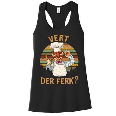 Vert Der Ferk Swedish Chef Vintage Funny Women's Racerback Tank