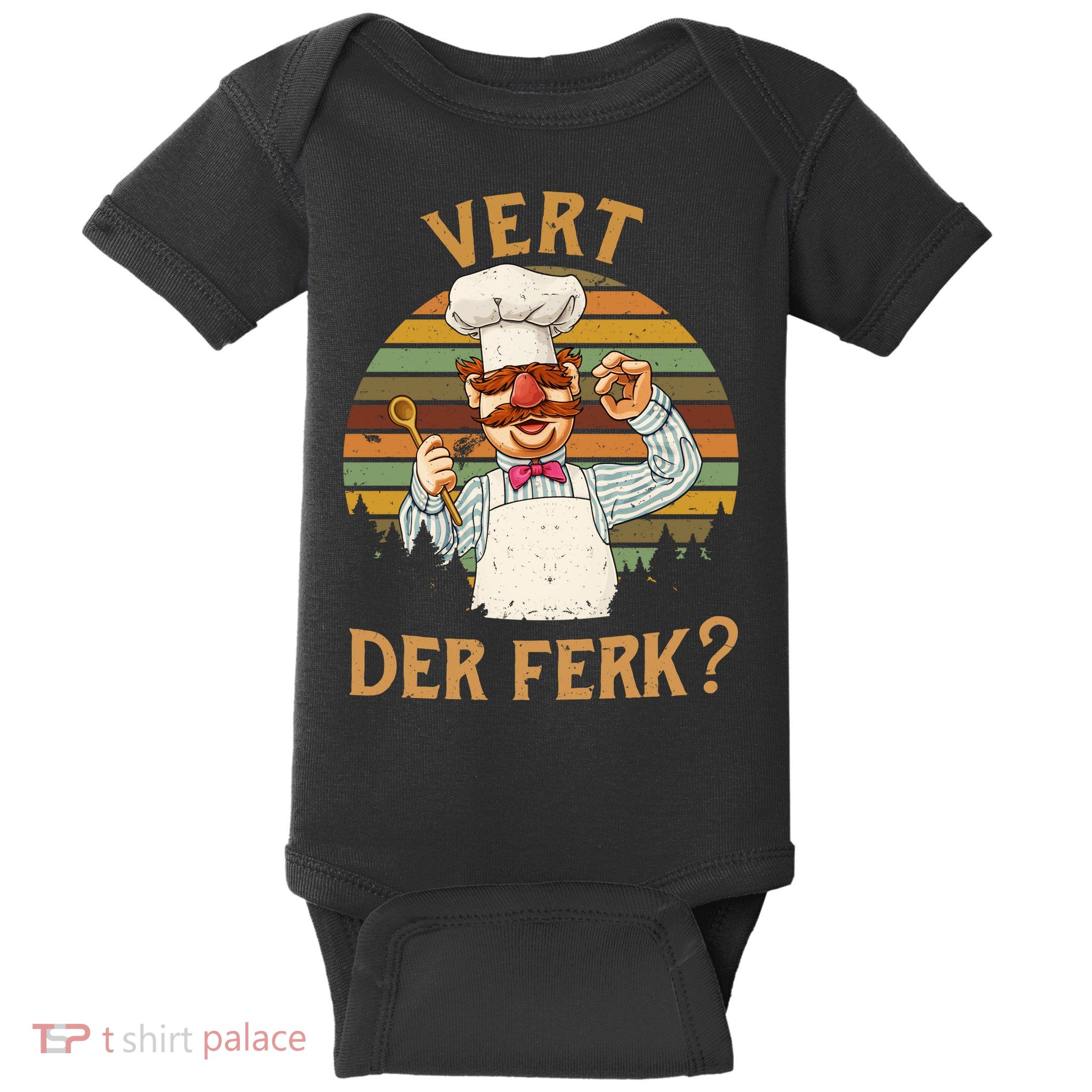 Vert Der Ferk Swedish Chef Vintage Funny Baby Bodysuit