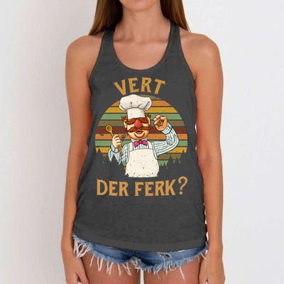 Vert Der Ferk Swedish Chef Vintage Funny Women's Knotted Racerback Tank