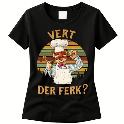 Vert Der Ferk Swedish Chef Vintage Funny Womens T-Shirt