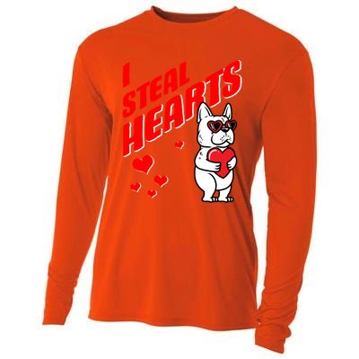 Valentines Day French Bulldog Dog Love Frenchie Lover Gift Cooling Performance Long Sleeve Crew