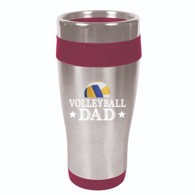 Volleyball Dad Funny Sports Volleyball Lovers Fathers Day Gift 16oz Travel Tumbler