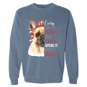 Valentines Day French Bulldog Mom Mother Mum Mummy Frenchie Gift Garment-Dyed Sweatshirt