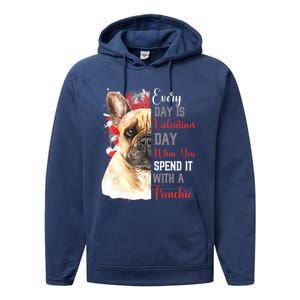 Valentines Day French Bulldog Mom Mother Mum Mummy Frenchie Gift Performance Fleece Hoodie