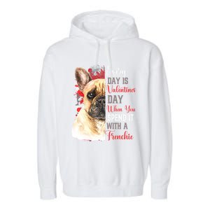 Valentines Day French Bulldog Mom Mother Mum Mummy Frenchie Gift Garment-Dyed Fleece Hoodie