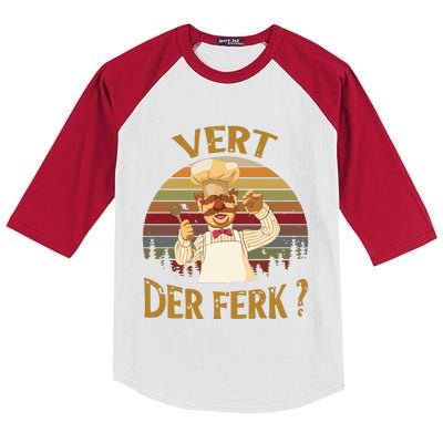 Vert Der Ferk Chef Funny Swedish Sunset Vintage Kids Colorblock Raglan Jersey