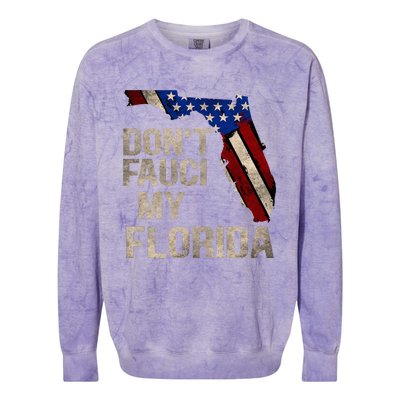 Vintage Don't Fauci My FL Flag Florida Map American Colorblast Crewneck Sweatshirt