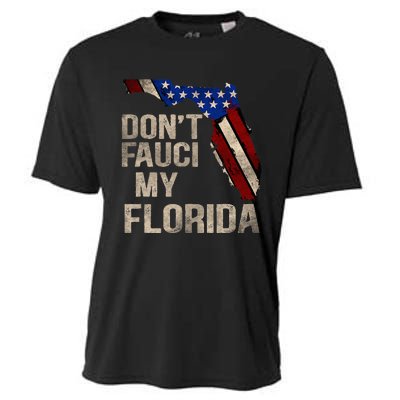 Vintage Don't Fauci My FL Flag Florida Map American Cooling Performance Crew T-Shirt