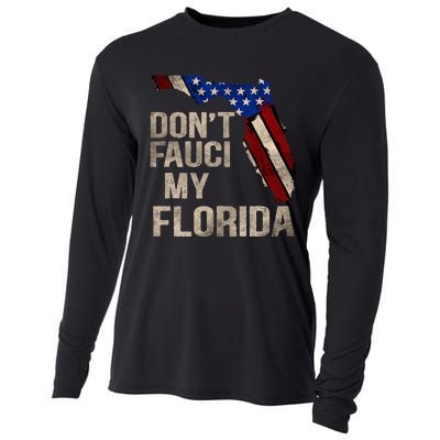 Vintage Don't Fauci My FL Flag Florida Map American Cooling Performance Long Sleeve Crew