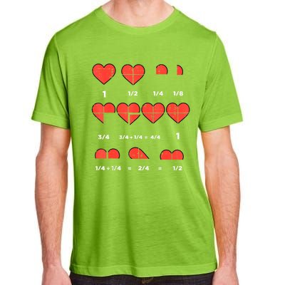 Valentines Day Fractions Heart Funny Math Teacher Adult ChromaSoft Performance T-Shirt