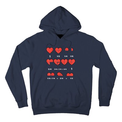 Valentines Day Fractions Heart Funny Math Teacher Hoodie