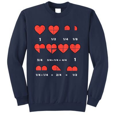 Valentines Day Fractions Heart Funny Math Teacher Sweatshirt