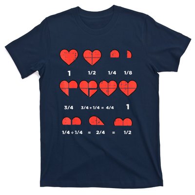 Valentines Day Fractions Heart Funny Math Teacher T-Shirt