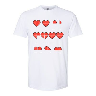 Valentines Day Fractions Heart Funny Math Teacher Softstyle CVC T-Shirt