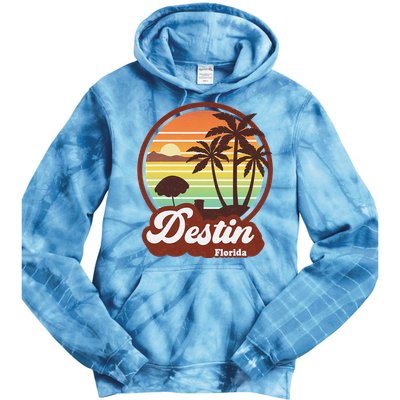 Vintage Destin Florida FL 80s Beach Souvenir Palm Tree Tie Dye Hoodie