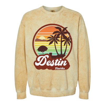 Vintage Destin Florida FL 80s Beach Souvenir Palm Tree Colorblast Crewneck Sweatshirt