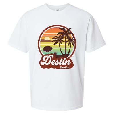 Vintage Destin Florida FL 80s Beach Souvenir Palm Tree Sueded Cloud Jersey T-Shirt