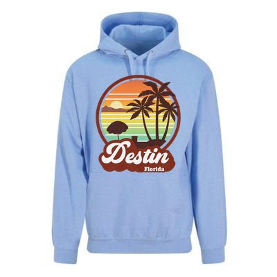 Vintage Destin Florida FL 80s Beach Souvenir Palm Tree Unisex Surf Hoodie