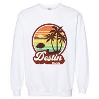 Vintage Destin Florida FL 80s Beach Souvenir Palm Tree Garment-Dyed Sweatshirt