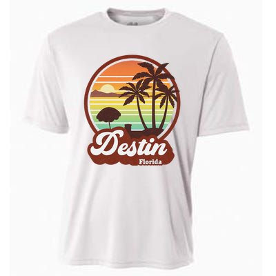 Vintage Destin Florida FL 80s Beach Souvenir Palm Tree Cooling Performance Crew T-Shirt