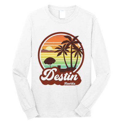 Vintage Destin Florida FL 80s Beach Souvenir Palm Tree Long Sleeve Shirt