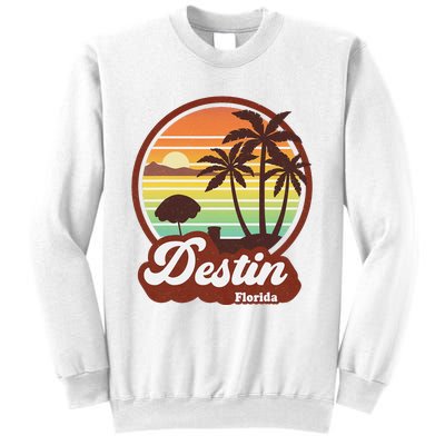 Vintage Destin Florida FL 80s Beach Souvenir Palm Tree Sweatshirt