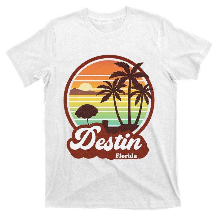 Vintage Destin Florida FL 80s Beach Souvenir Palm Tree T-Shirt