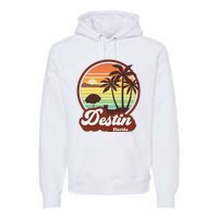 Vintage Destin Florida FL 80s Beach Souvenir Palm Tree Premium Hoodie