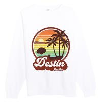 Vintage Destin Florida FL 80s Beach Souvenir Palm Tree Premium Crewneck Sweatshirt