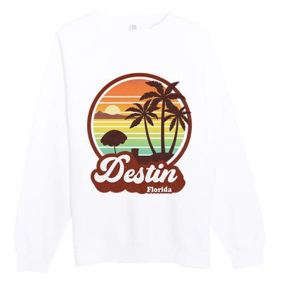 Vintage Destin Florida FL 80s Beach Souvenir Palm Tree Premium Crewneck Sweatshirt