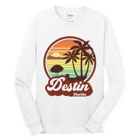 Vintage Destin Florida FL 80s Beach Souvenir Palm Tree Tall Long Sleeve T-Shirt