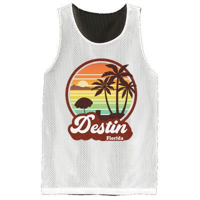 Vintage Destin Florida FL 80s Beach Souvenir Palm Tree Mesh Reversible Basketball Jersey Tank