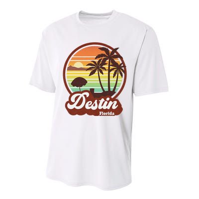 Vintage Destin Florida FL 80s Beach Souvenir Palm Tree Performance Sprint T-Shirt